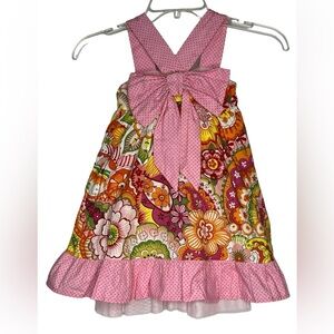Sam and Sydney Summer Flowy Sleeveless Vibrant Color‎ Floral Bow Girls 3T Dress
